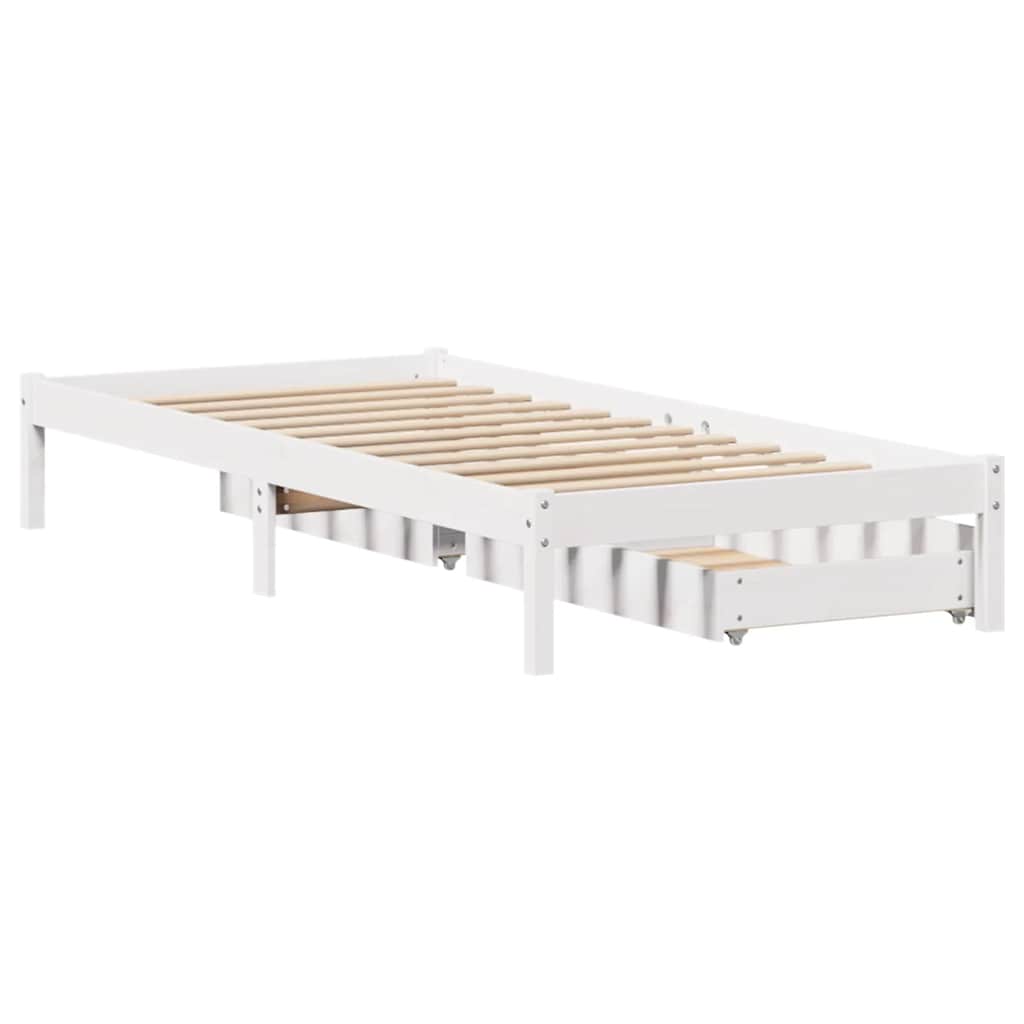 Sengeramme uten madrass hvit 75x190 cm heltre furu