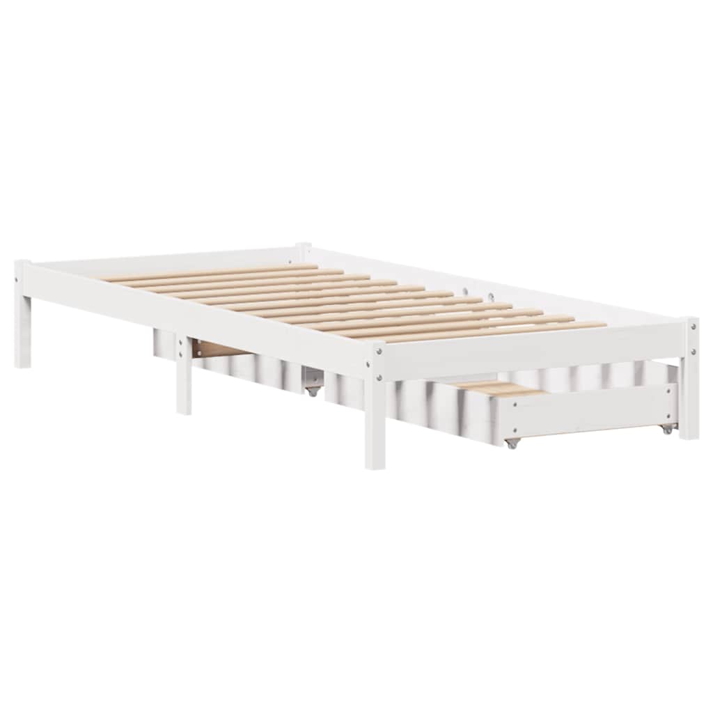 Sengeramme uten madrass hvit 90x200 cm heltre furu