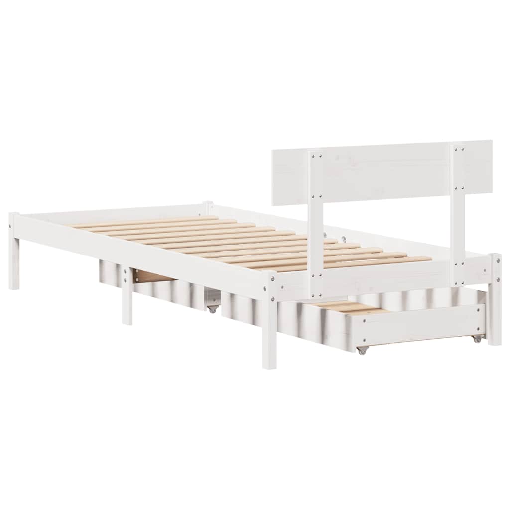 Sengeramme uten madrass hvit 90x190 cm heltre furu