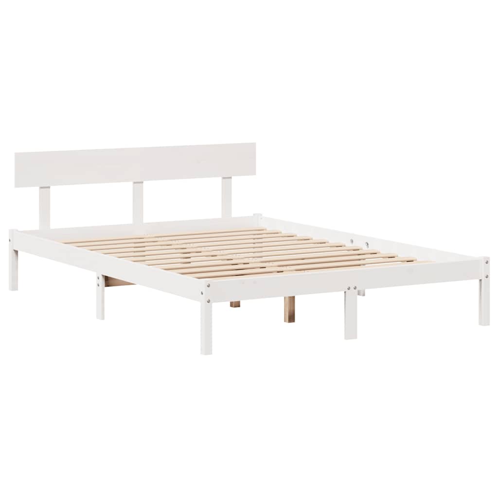 Sengeramme uten madrass hvit 140x200 cm heltre furu