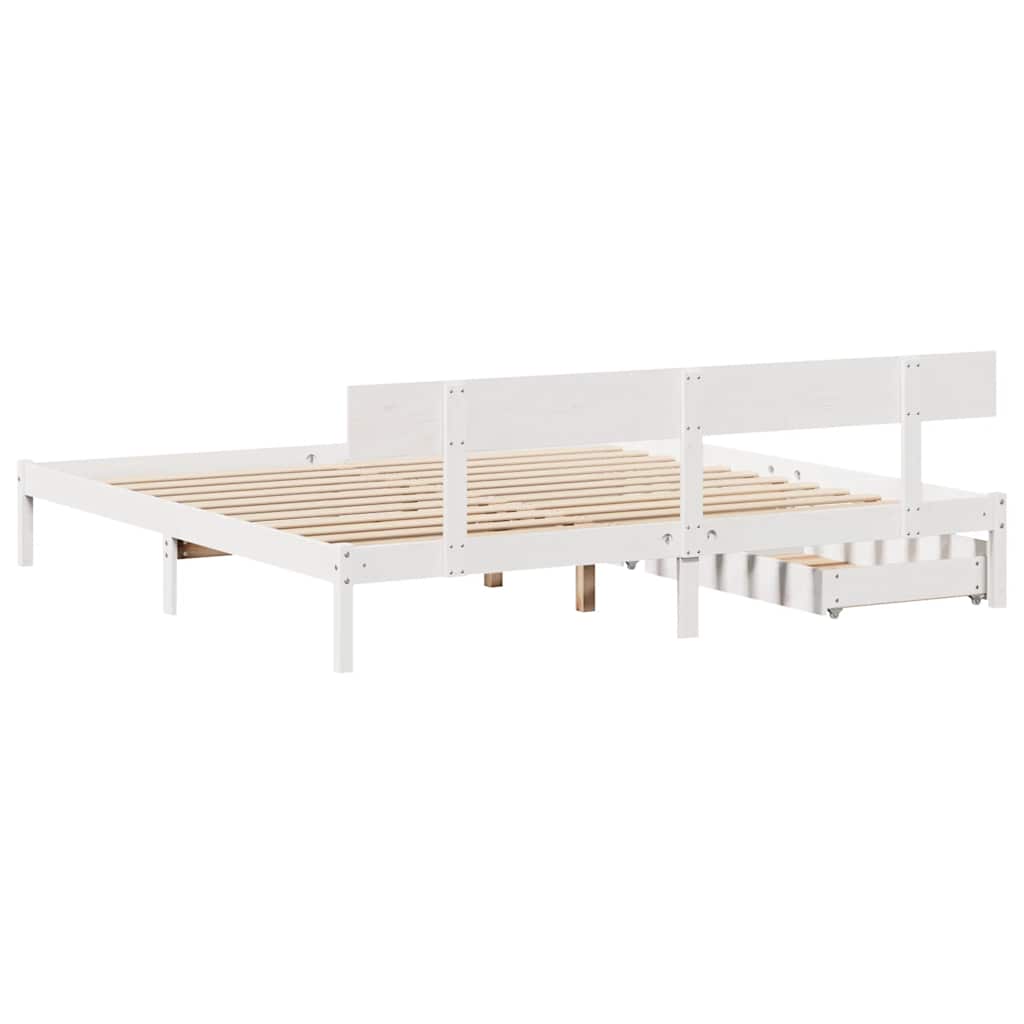 Sengeramme uten madrass hvit 180x200 cm heltre furu