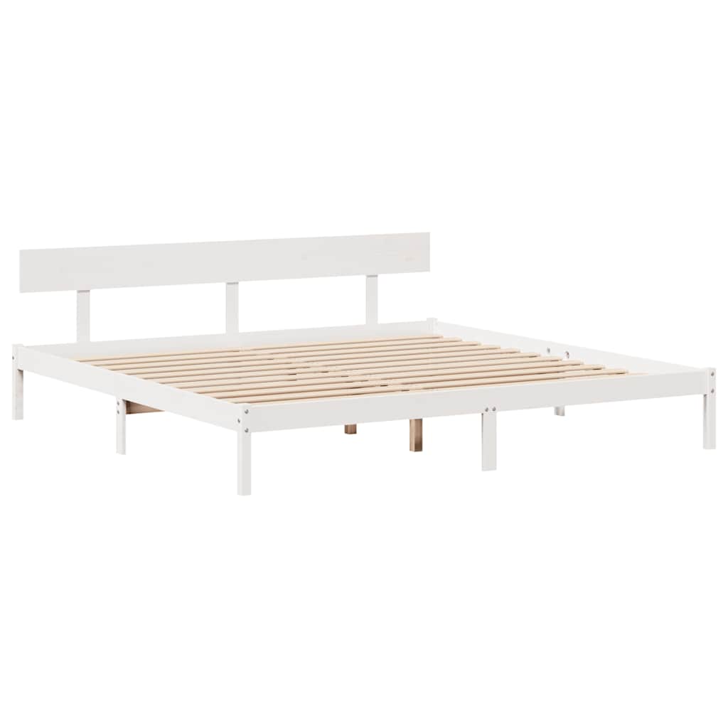 Sengeramme uten madrass hvit 180x200 cm heltre furu
