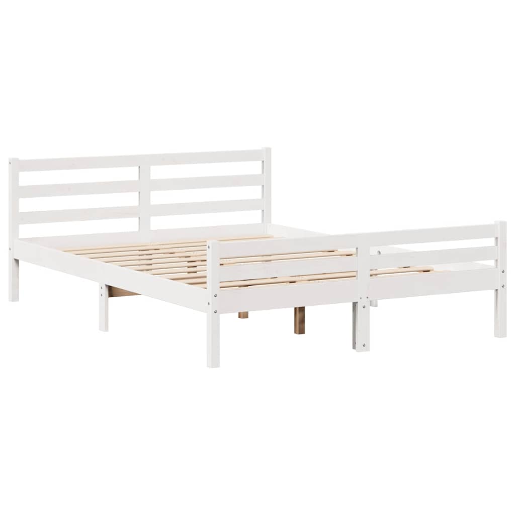 Sengeramme uten madrass hvit 135x190 cm heltre furu
