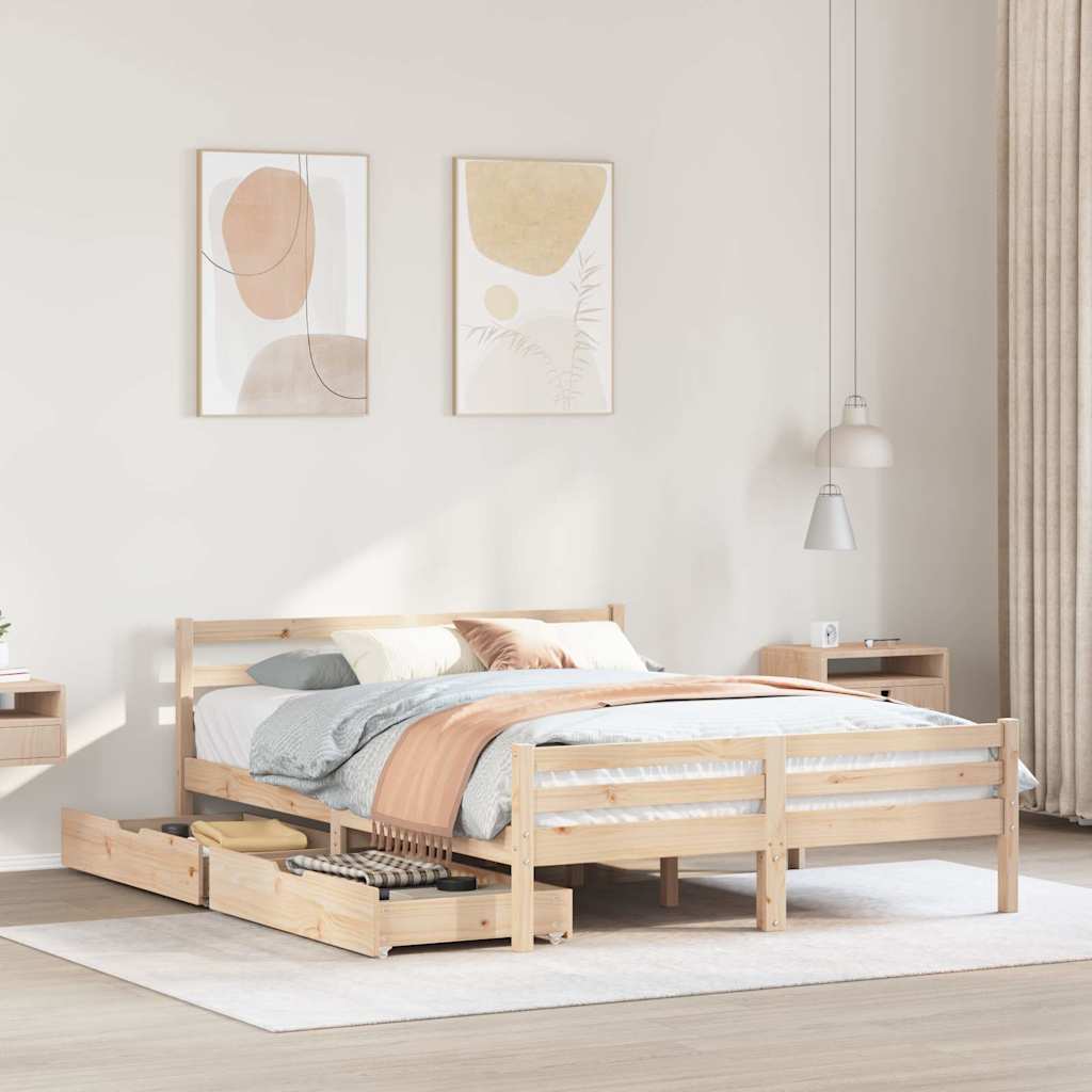 Sengeramme uten madrass 140x190 cm heltre furu