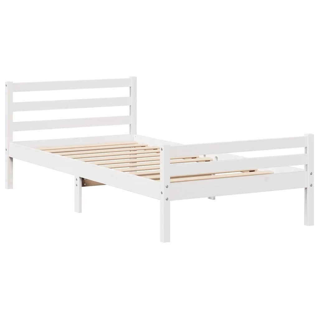 Sengeramme uten madrass hvit 100x200 cm heltre furu