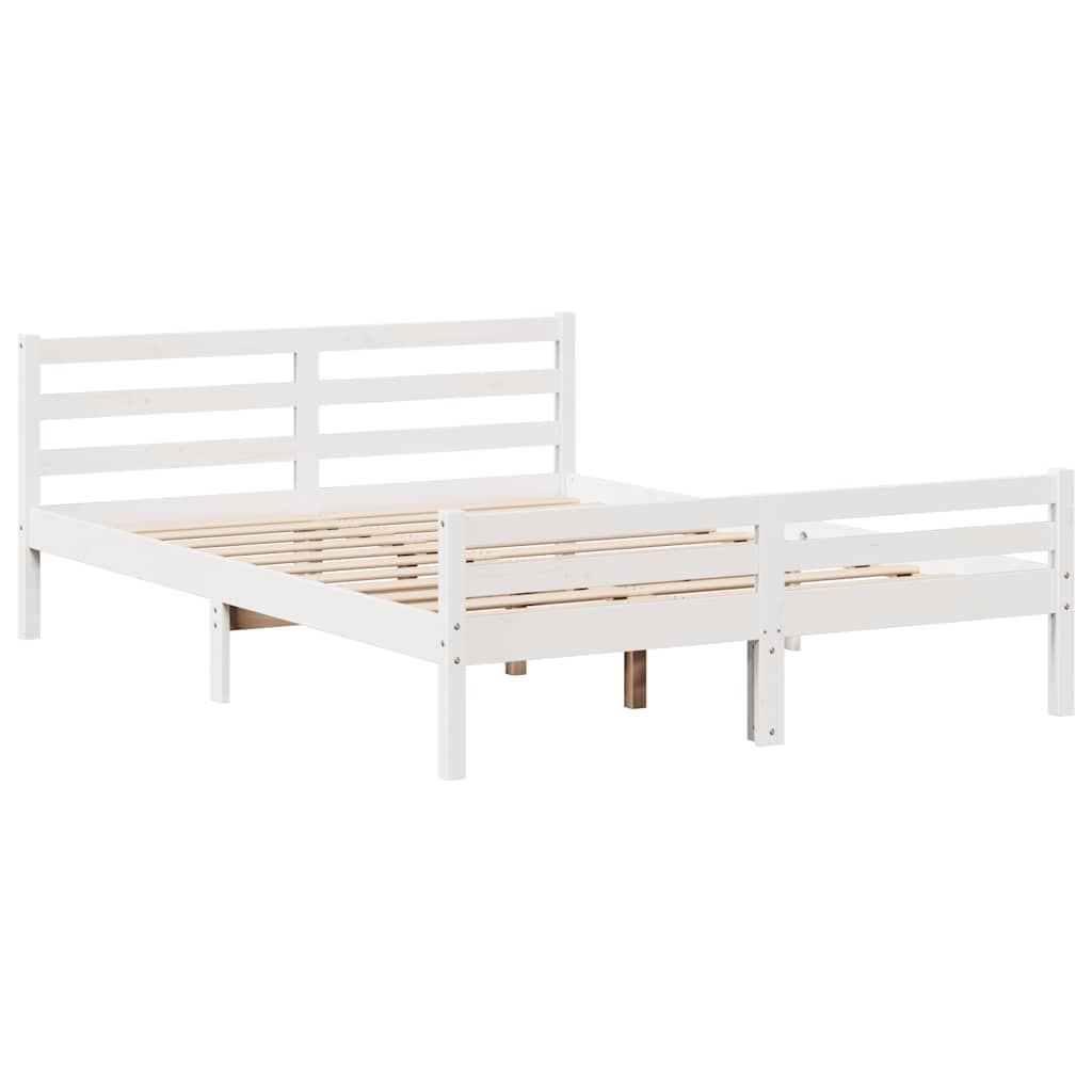 Sengeramme uten madrass hvit 140x200 cm heltre furu