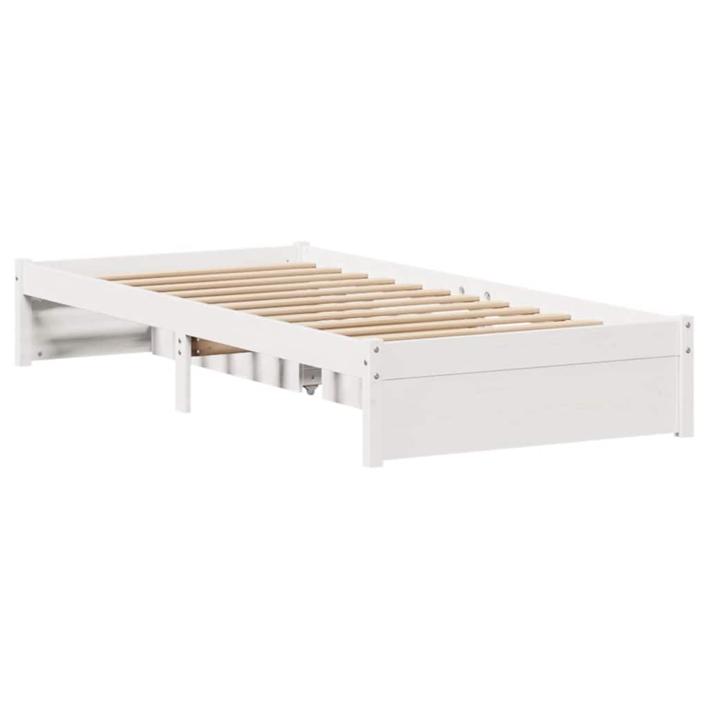 Sengeramme uten madrass hvit 75x190 cm heltre furu
