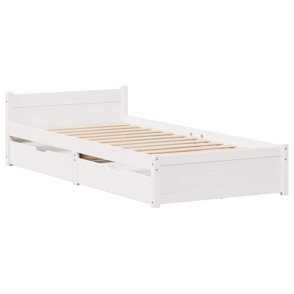 Sengeramme uten madrass hvit 90x190 cm heltre furu