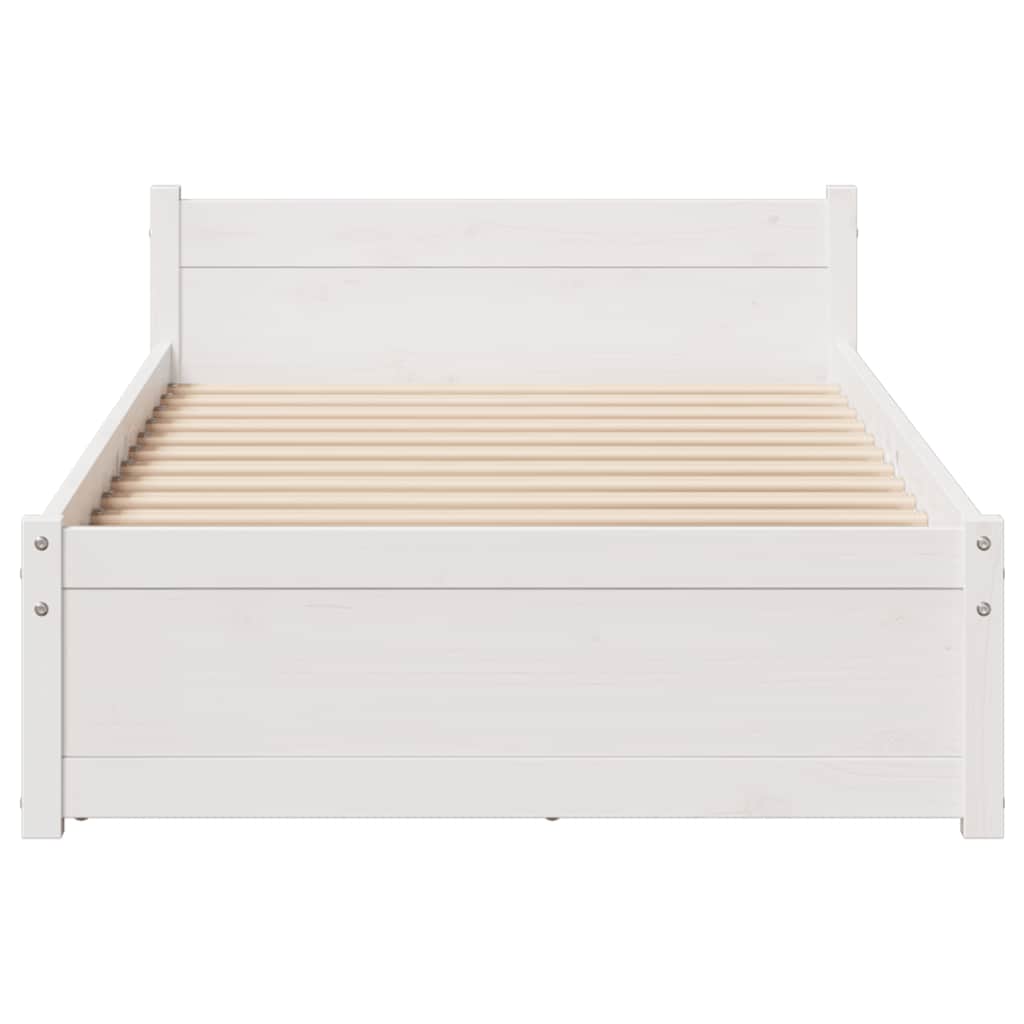 Sengeramme uten madrass hvit 90x190 cm heltre furu