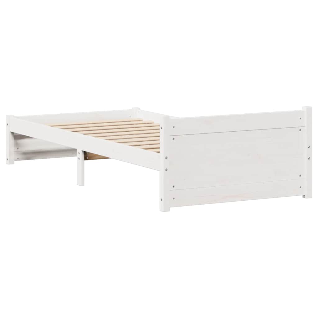 Sengeramme uten madrass hvit 90x190 cm heltre furu