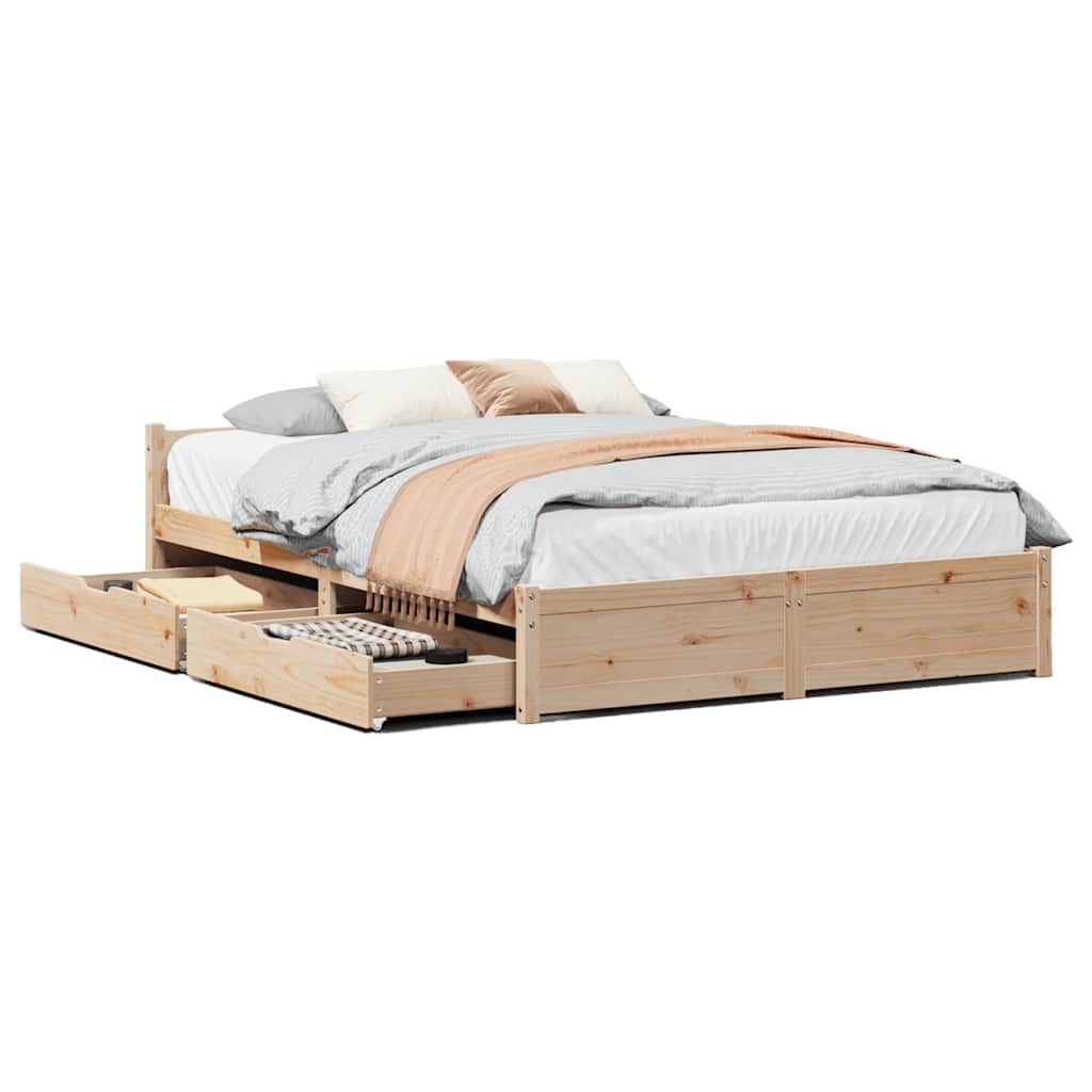 Sengeramme uten madrass hvit 135x190 cm heltre furu