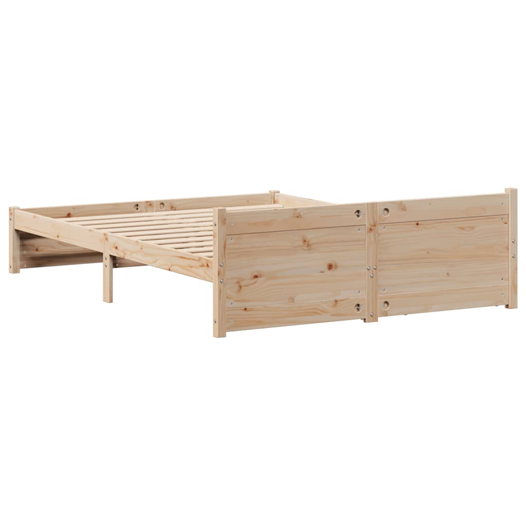 Sengeramme uten madrass hvit 135x190 cm heltre furu