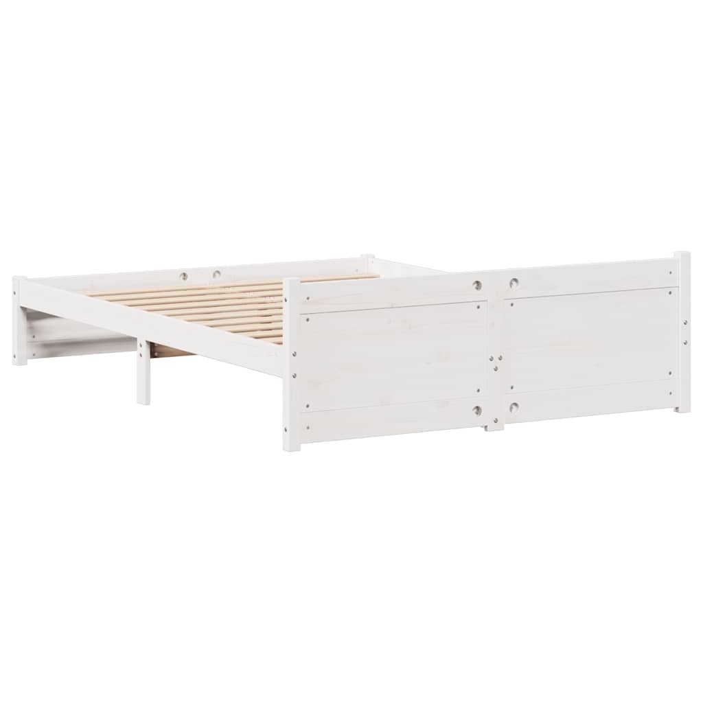 Sengeramme uten madrass hvit 120x200 cm heltre furu vidaXL