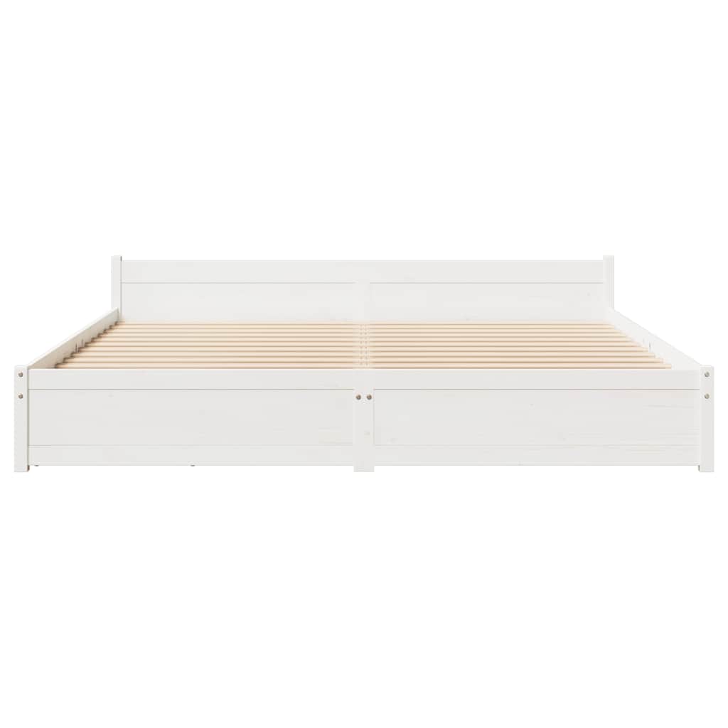 Sengeramme uten madrass hvit 160x200 cm heltre furu