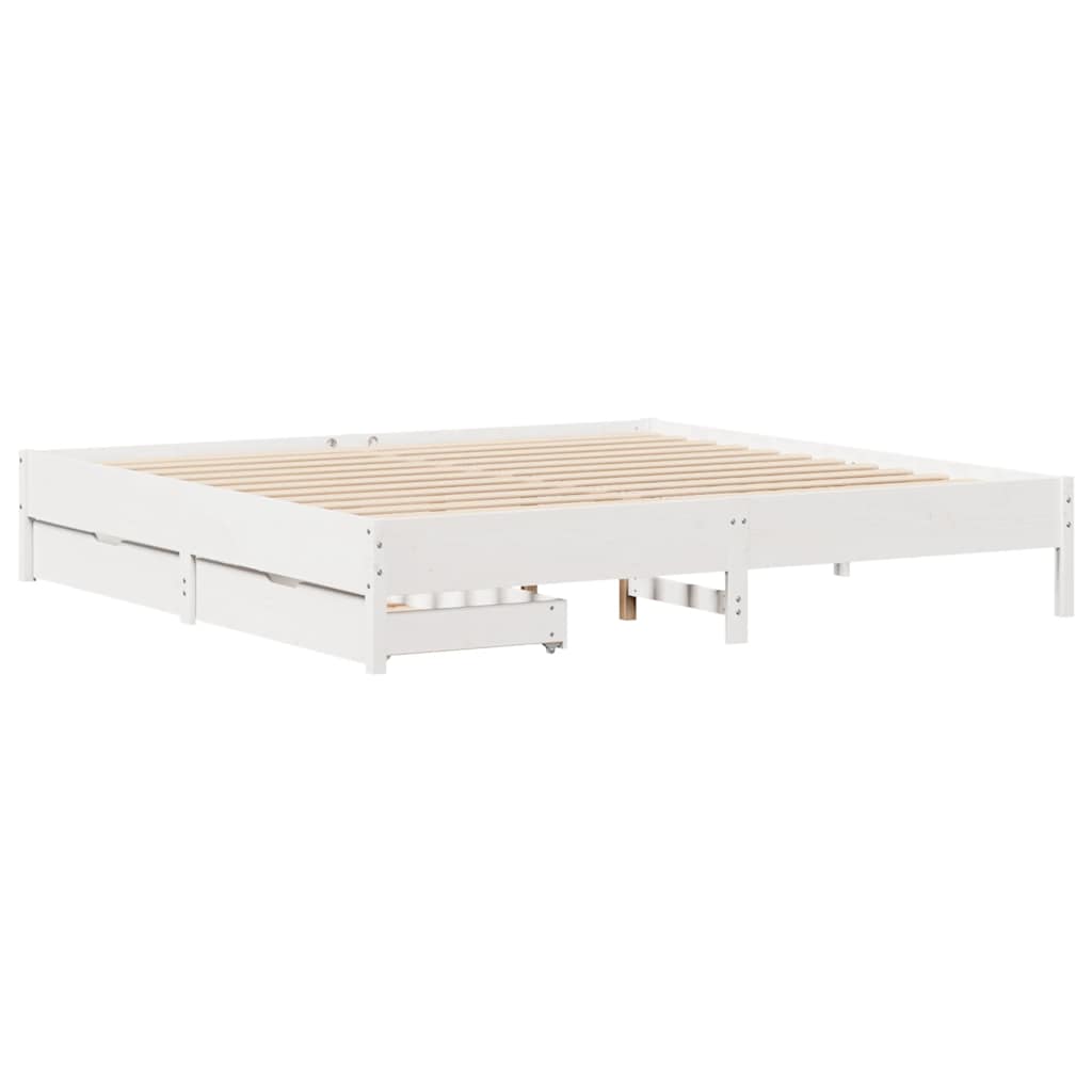 Sengeramme uten madrass hvit 180x200 cm heltre furu