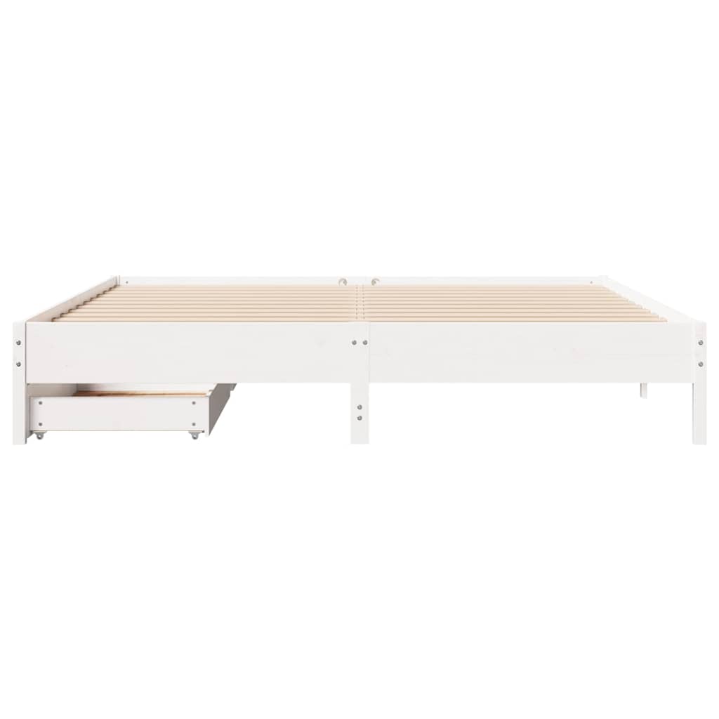 Sengeramme uten madrass hvit 180x200 cm heltre furu