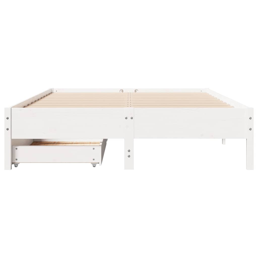 Sengeramme uten madrass hvit 140x190 cm heltre furu