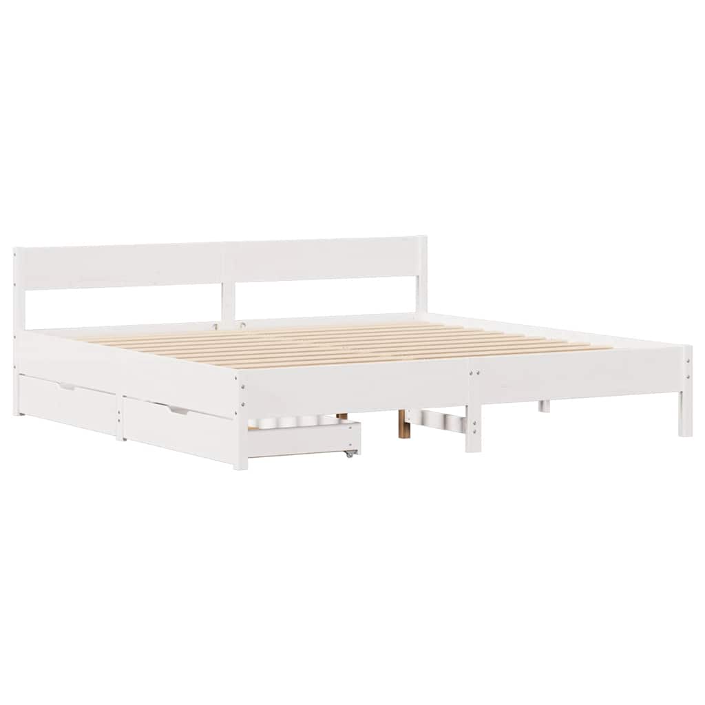 Sengeramme uten madrass hvit 180x200 cm heltre furu
