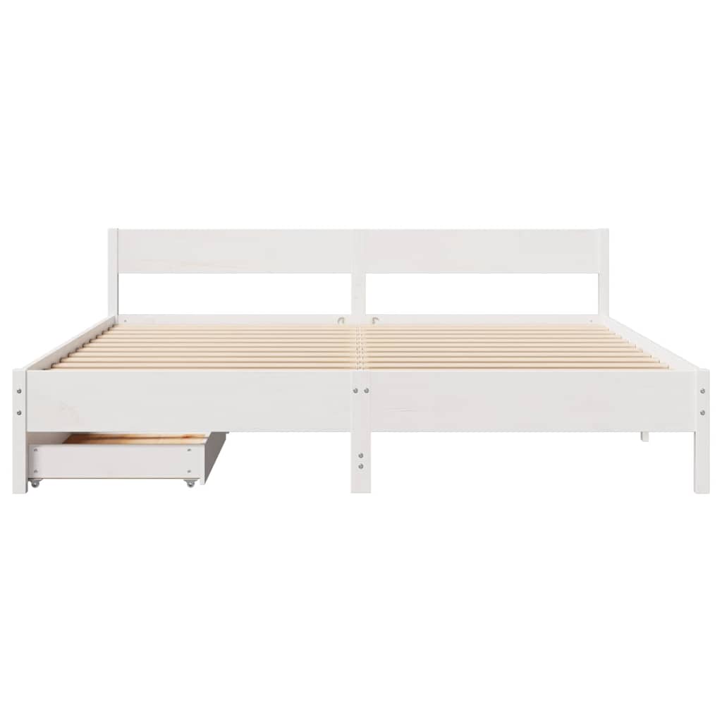 Sengeramme uten madrass hvit 180x200 cm heltre furu