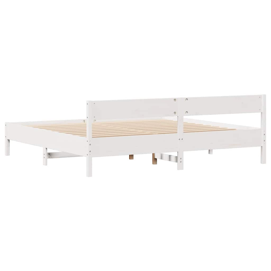 Sengeramme uten madrass hvit 180x200 cm heltre furu