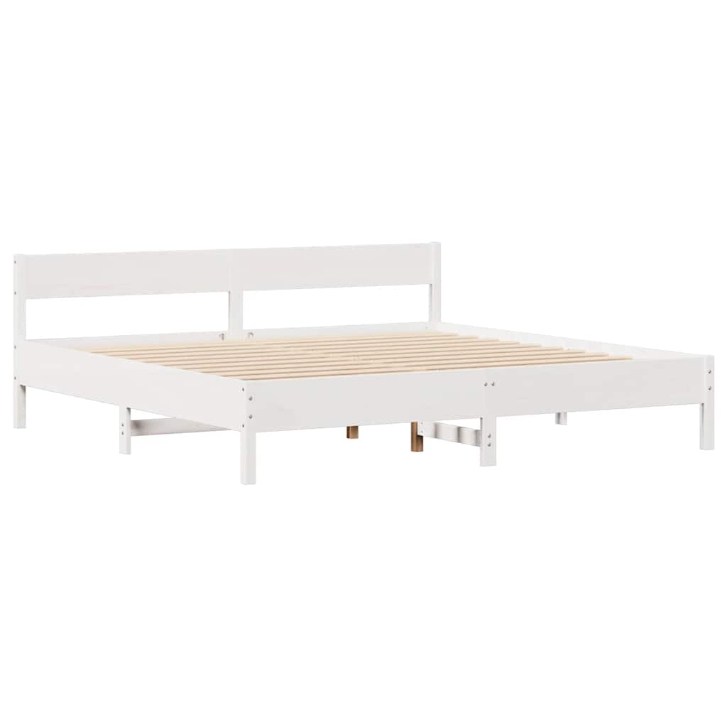 Sengeramme uten madrass hvit 160x200 cm heltre furu