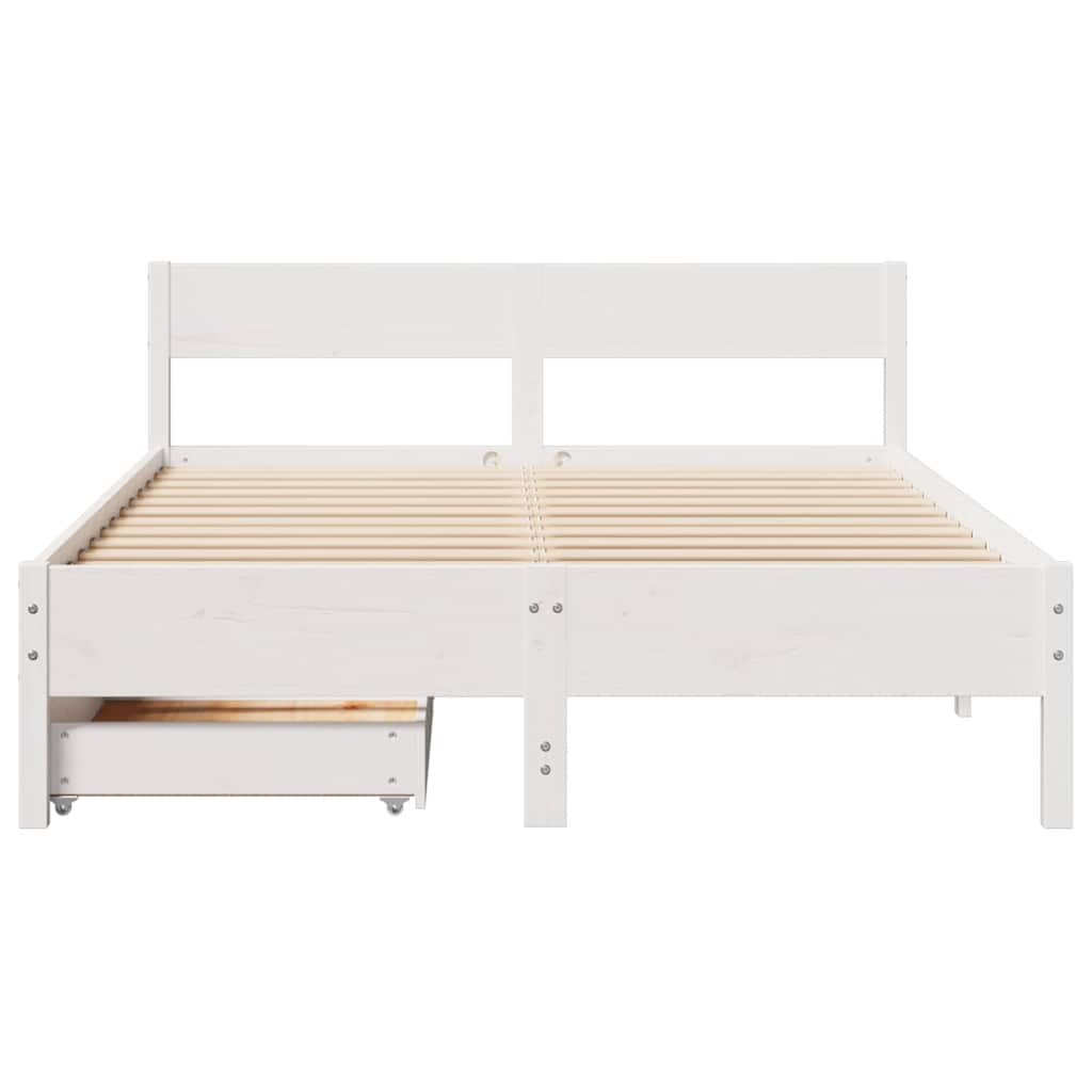 Sengeramme uten madrass hvit 140x200 cm heltre furu