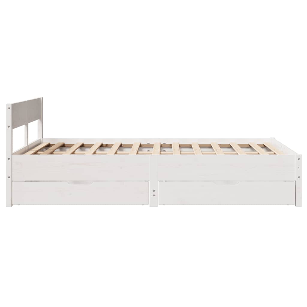 Sengeramme uten madrass hvit 140x190 cm heltre furu