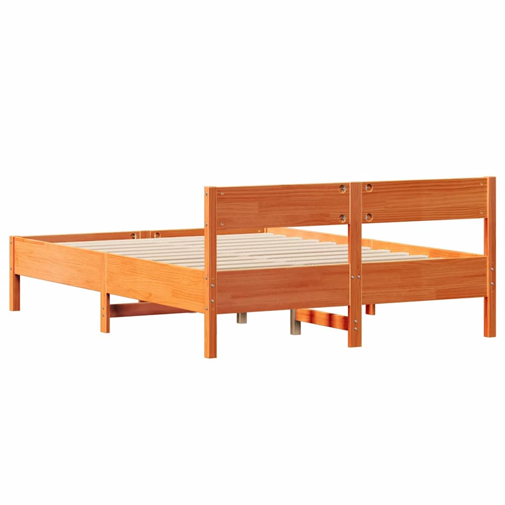 Sengeramme uten madrass brun 135x190 cm heltre furu