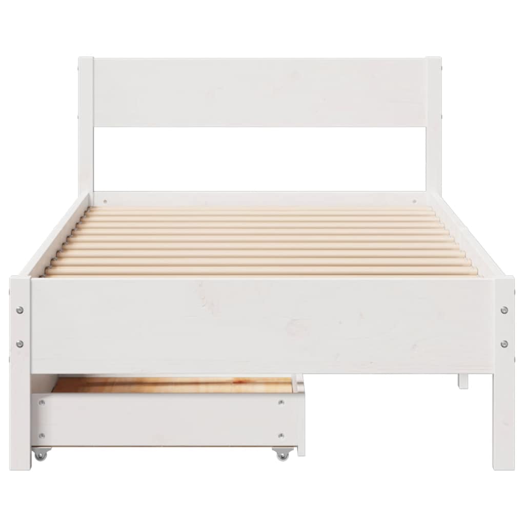 Sengeramme uten madrass hvit 90x190 cm heltre furu