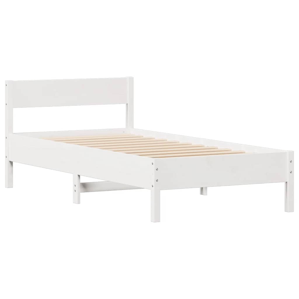 Sengeramme uten madrass hvit 75x190 cm heltre furu