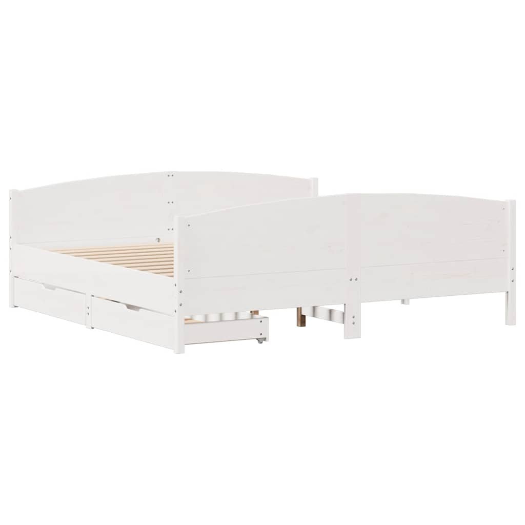 Sengeramme uten madrass hvit 180x200 cm heltre furu