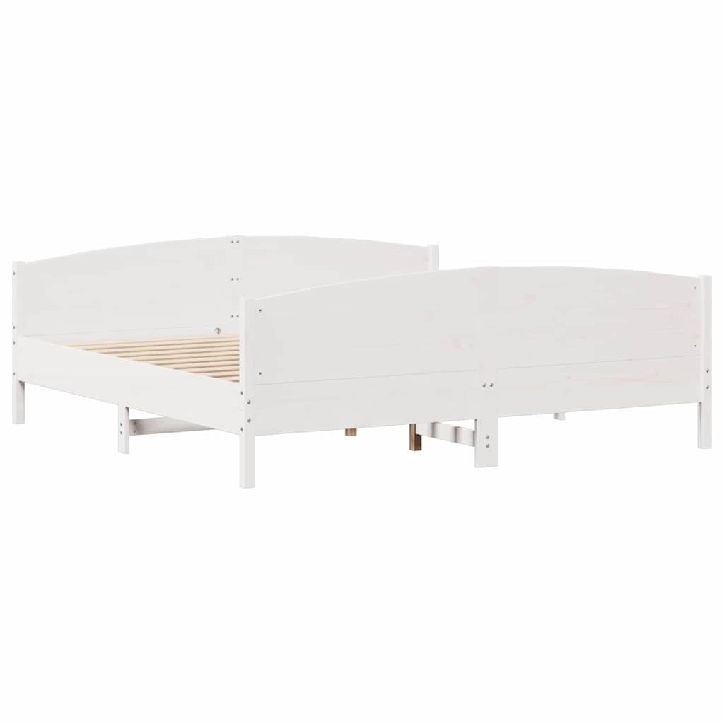 Sengeramme uten madrass hvit 180x200 cm heltre furu