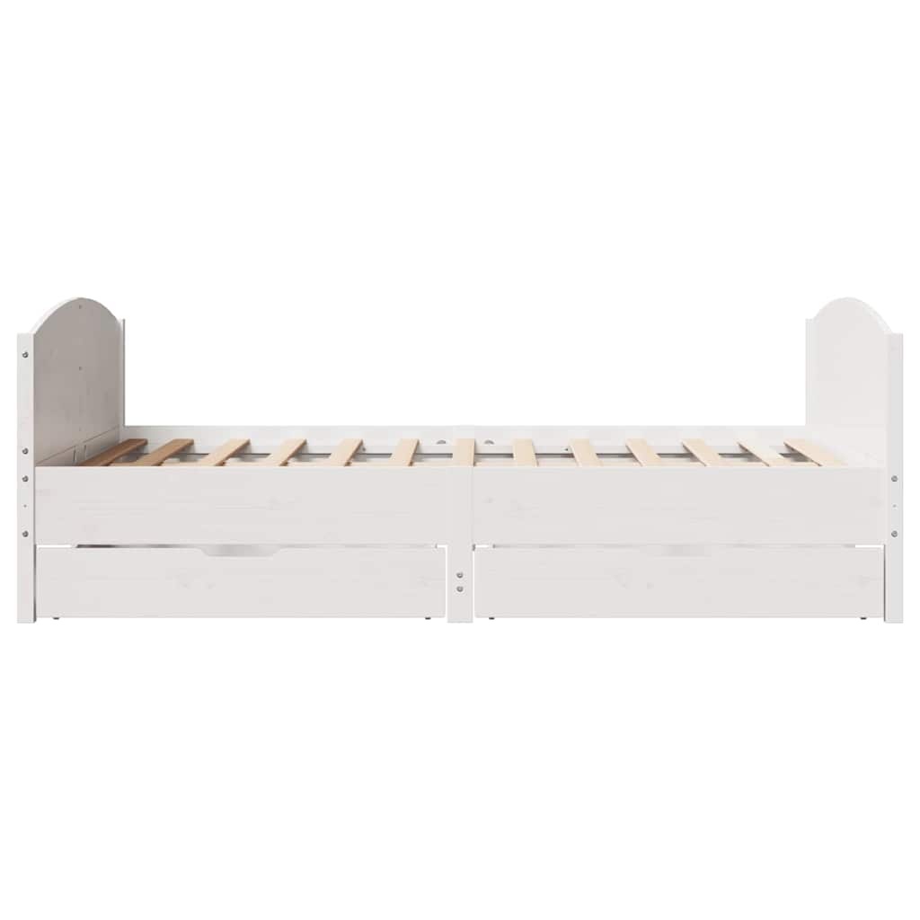 Sengeramme uten madrass hvit 140x190 cm heltre furu