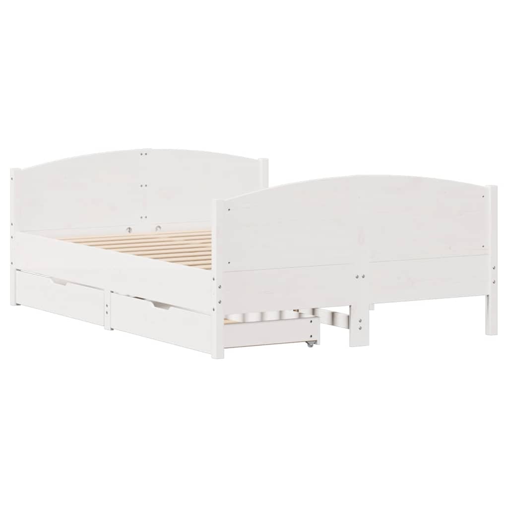 Sengeramme uten madrass hvit 135x190 cm heltre furu