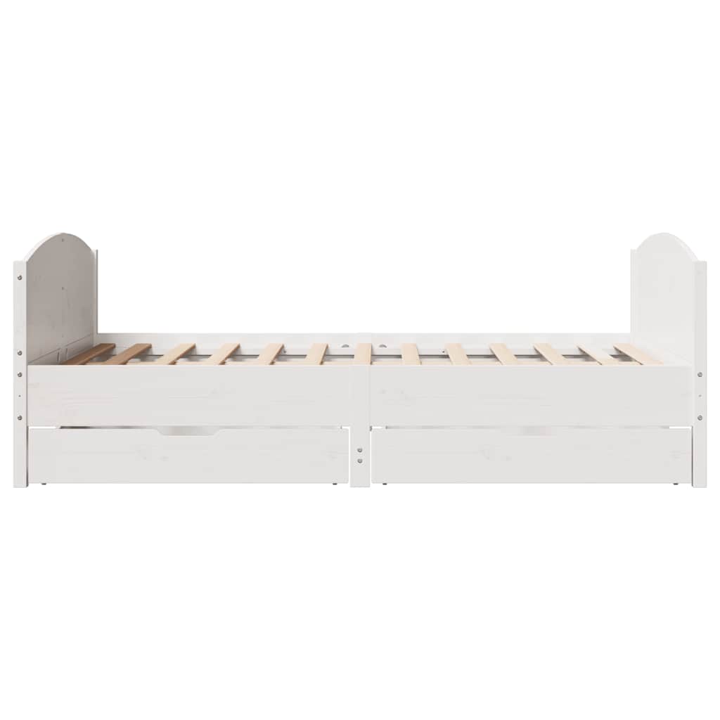Sengeramme uten madrass hvit 120x190 cm heltre furu