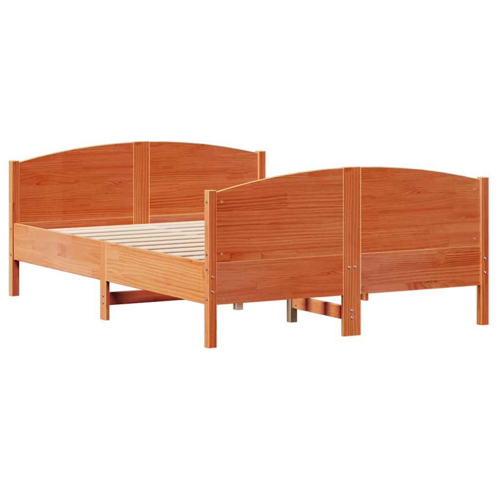 Sengeramme uten madrass voksbrun 120x190 cm heltre furu