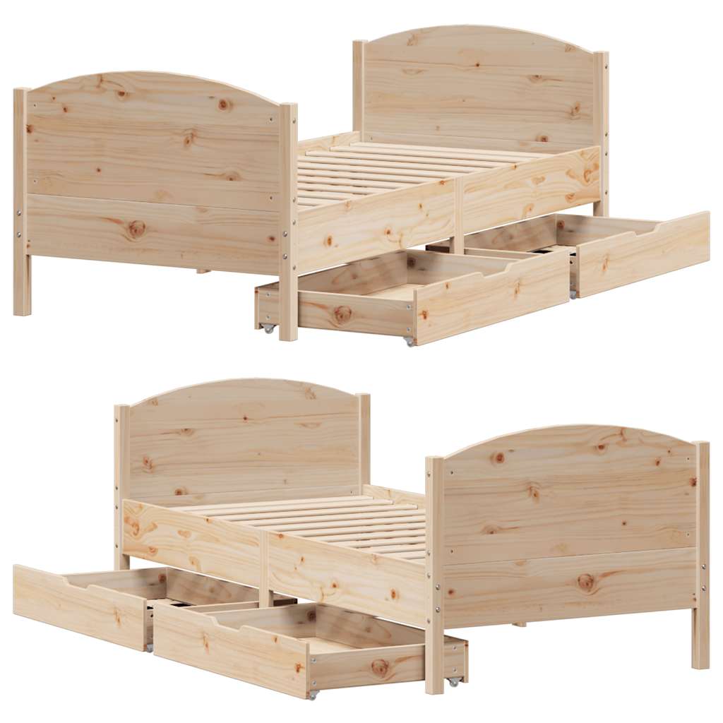 Sengeramme uten madrass 75x190 cm heltre furu