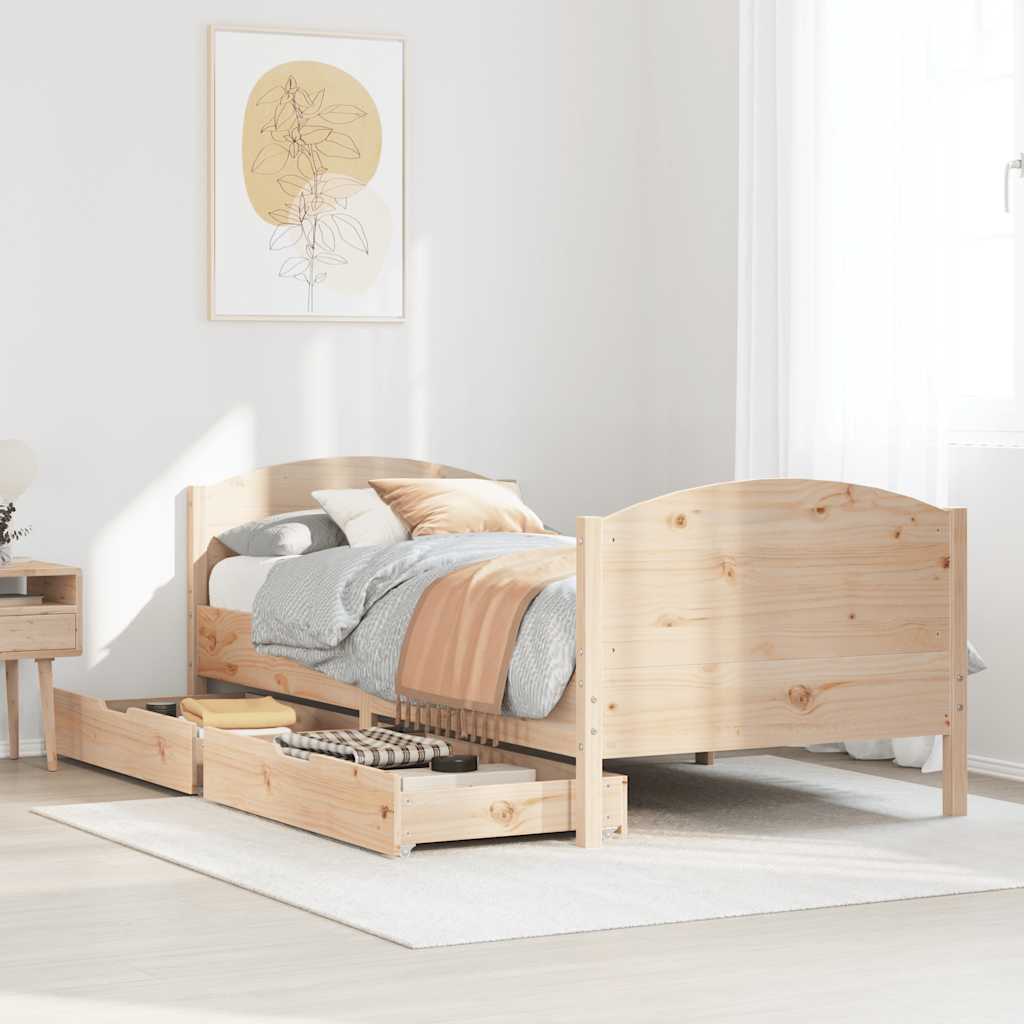 Sengeramme uten madrass 75x190 cm heltre furu