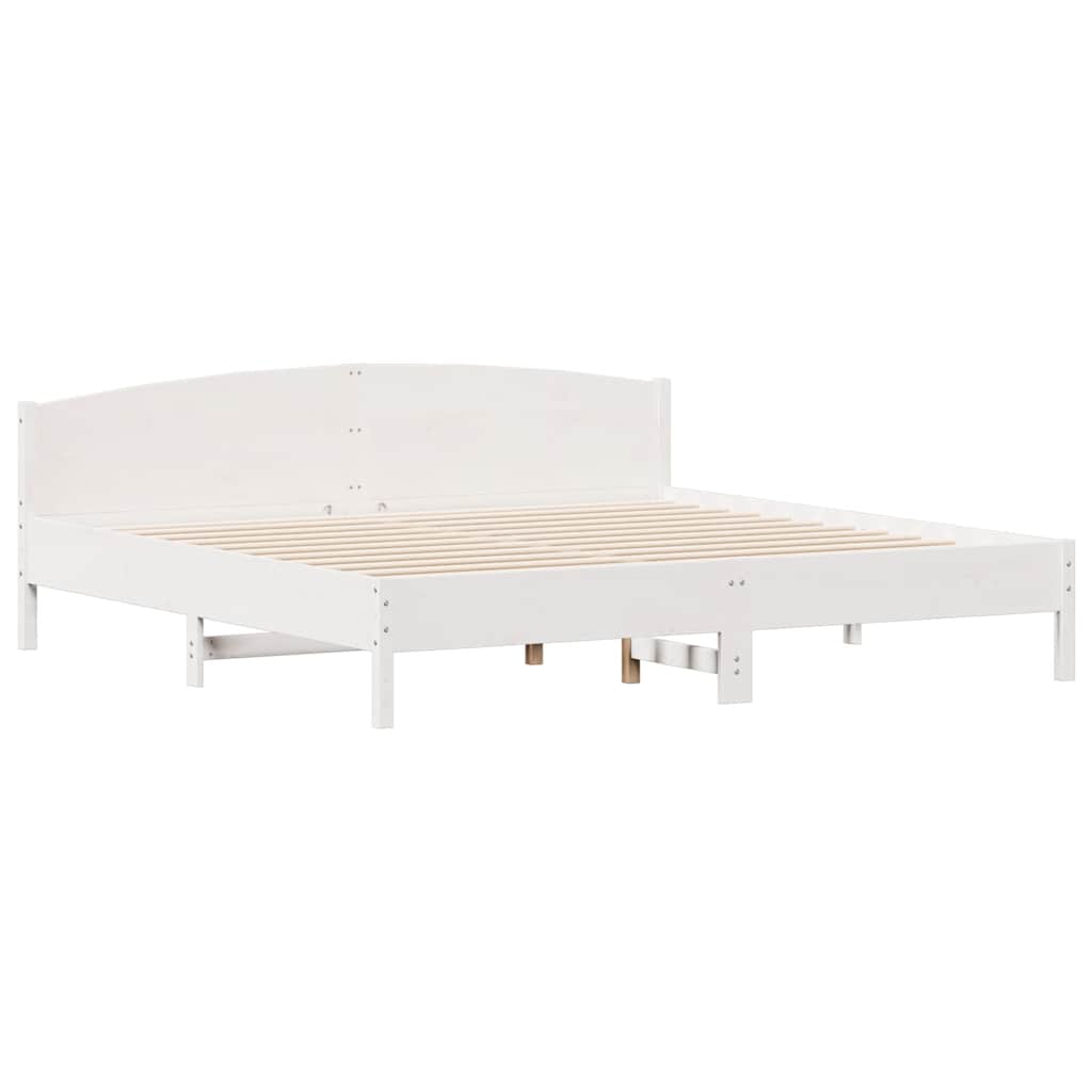 Sengeramme uten madrass hvit 180x200 cm heltre furu