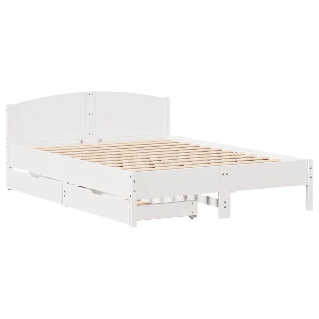 Sengeramme uten madrass hvit 160x200 cm heltre furu