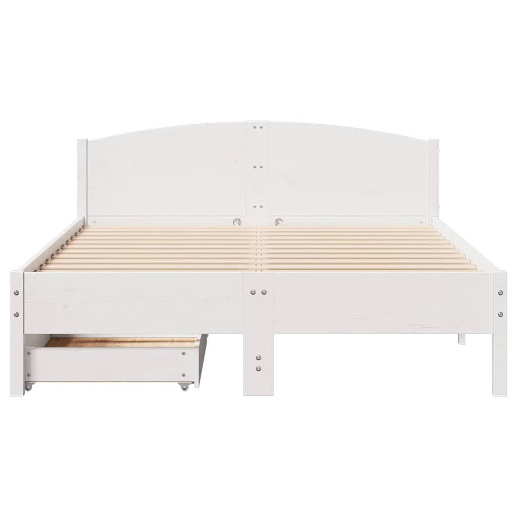 Sengeramme uten madrass hvit 135x190 cm heltre furu