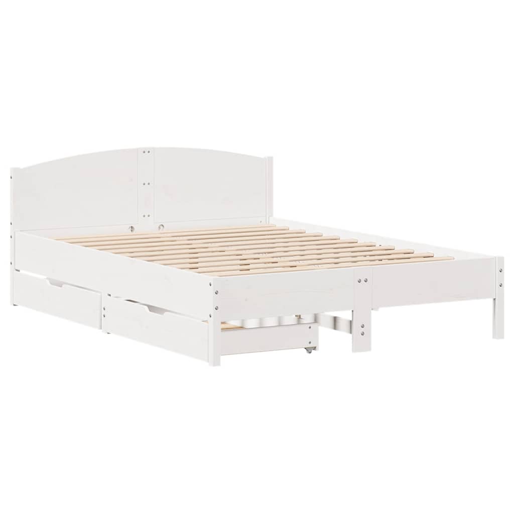 Sengeramme uten madrass hvit 120x190 cm heltre furu