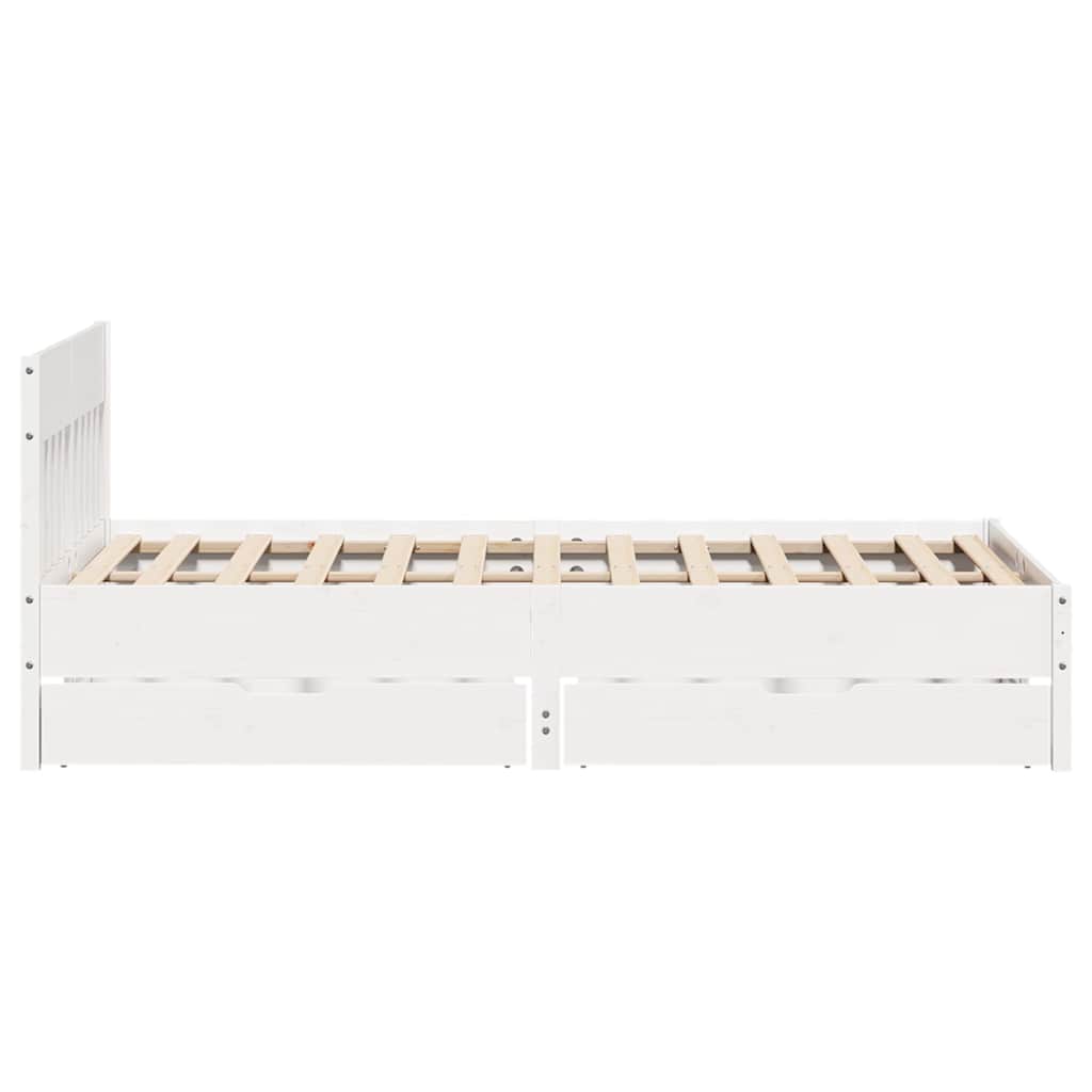 Sengeramme uten madrass hvit 120x190 cm heltre furu