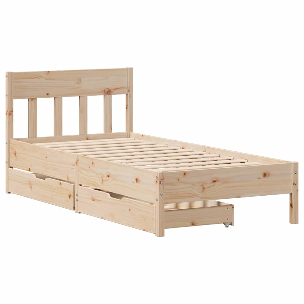 Sengeramme uten madrass 75x190 cm heltre furu