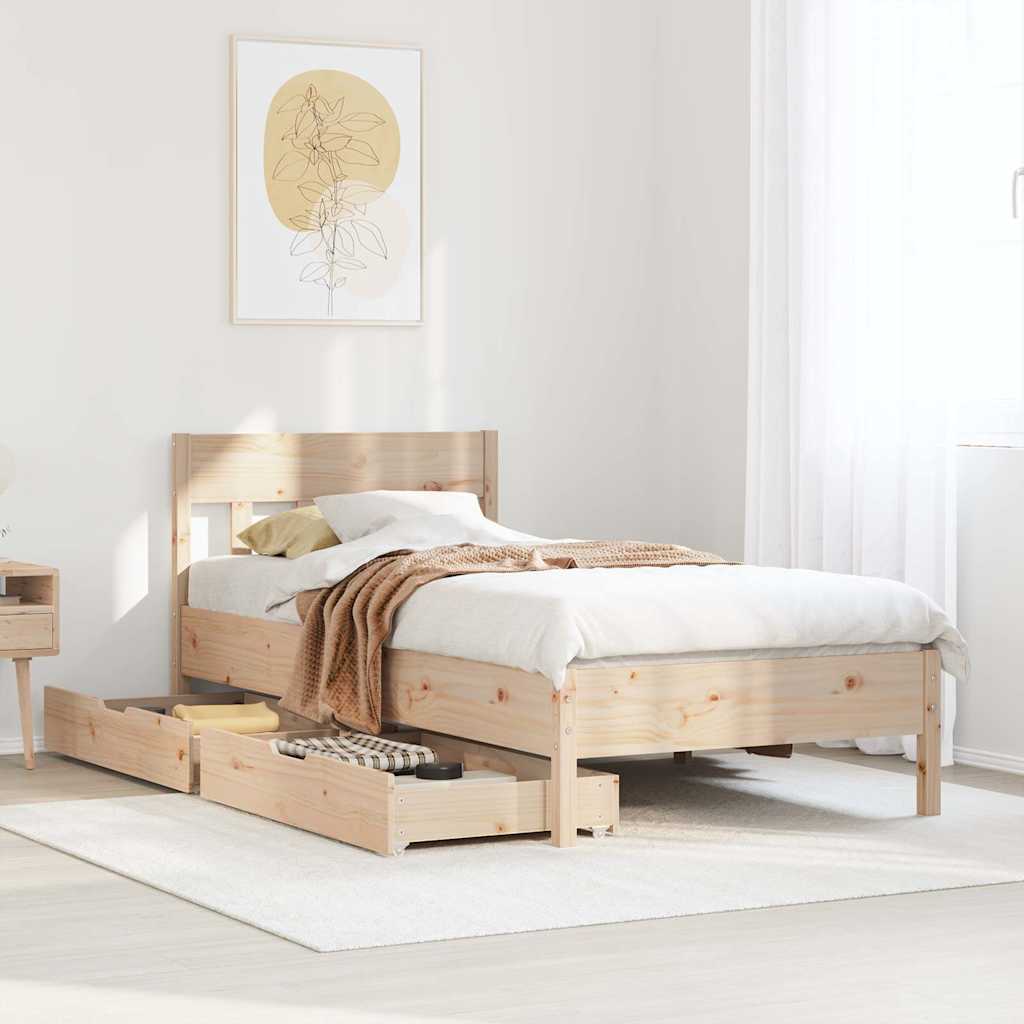 Sengeramme uten madrass 75x190 cm heltre furu