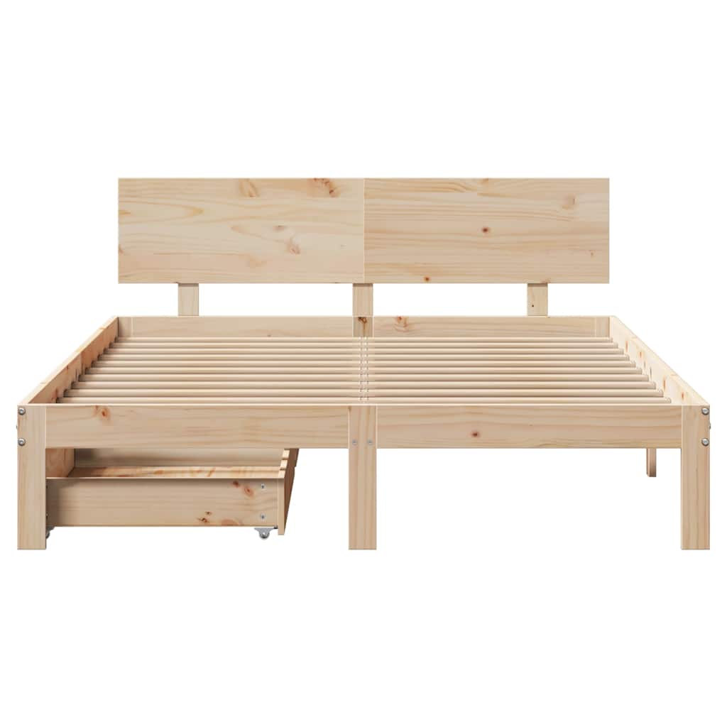 Sengeramme med skuffer 120x190 cm heltre furu