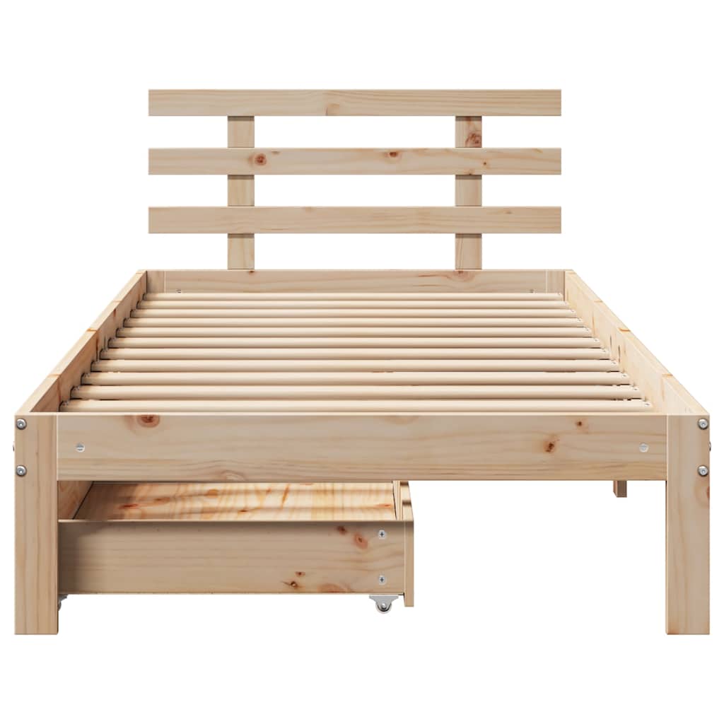 Sengeramme med skuffer 90x190 cm heltre furu
