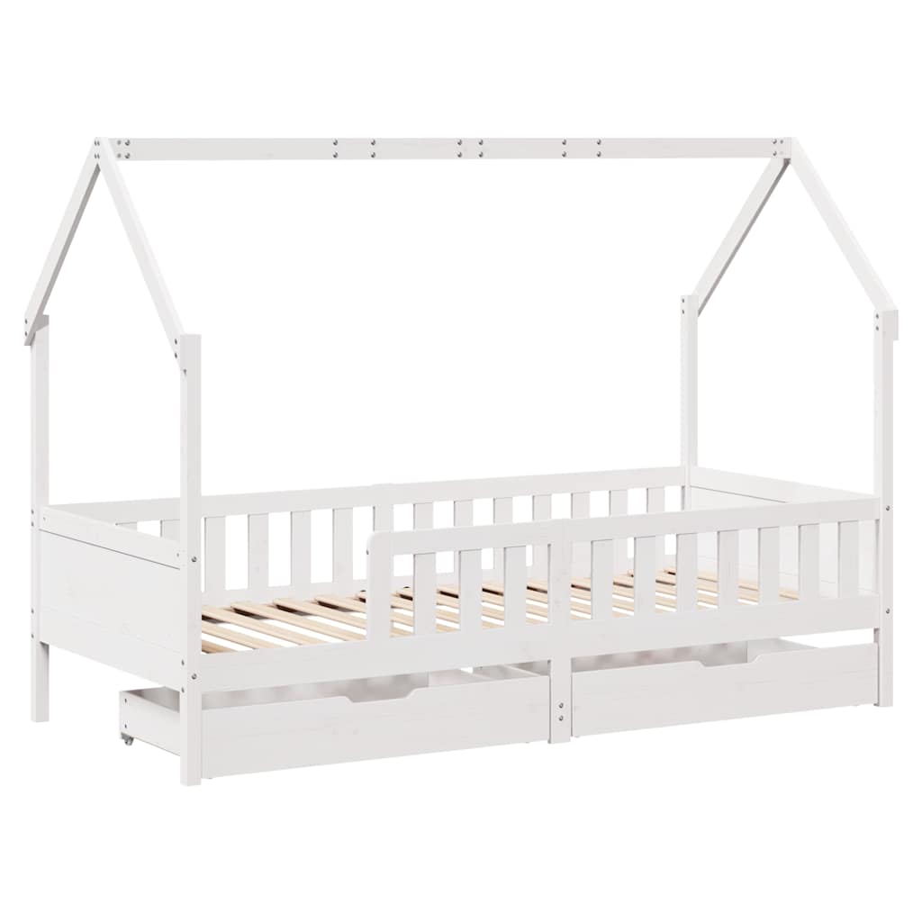 Barnesengeramme med skuffer 80x200 cm heltre furu