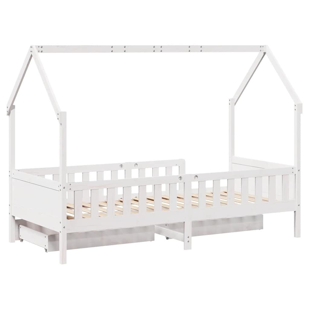 Barnesengeramme med skuffer 90x190 cm heltre furu