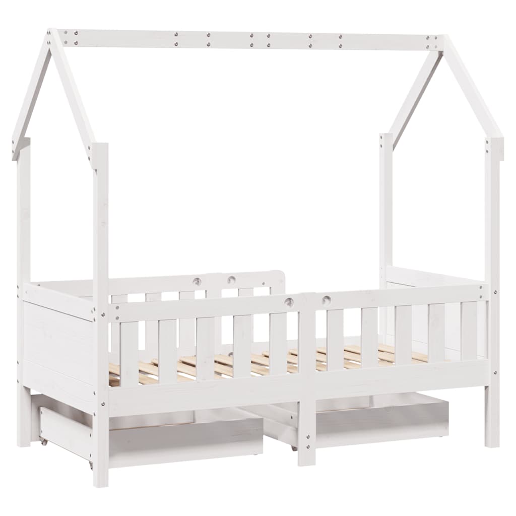 Barnesengeramme med skuffer 80x170 cm heltre furu